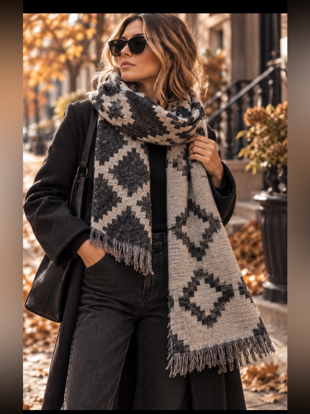 WILFRED - ARITZIA, the Diamond wool blanket scarf!